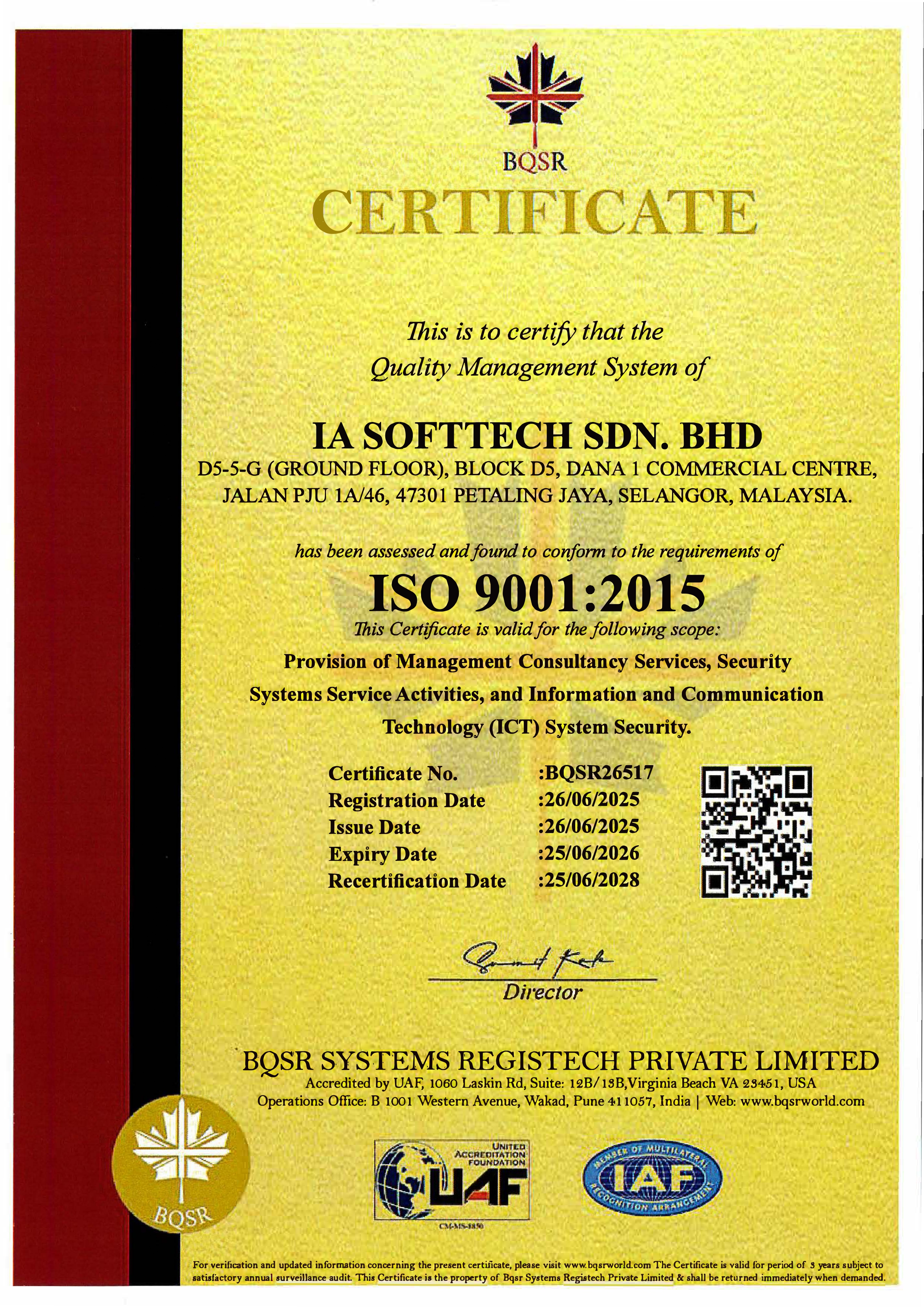 ISO Certificate